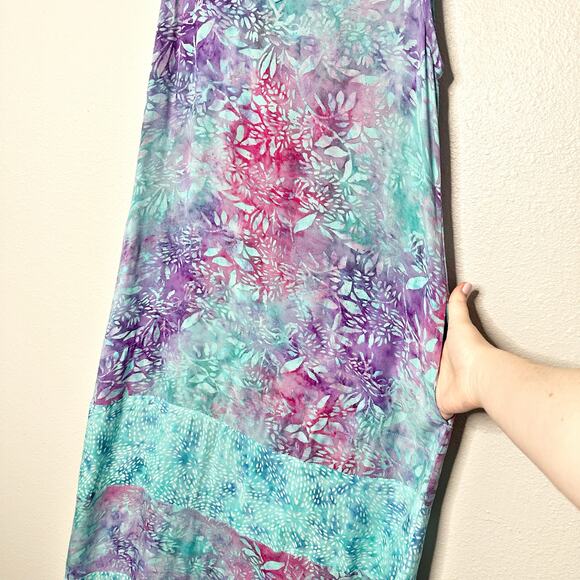 Soft Surroundings Sleeveless Blue Purple Tropical Maxi Dress women’s size medium - Picture 5 of 11